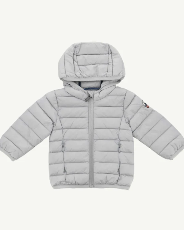 Shop Baby'S Hooded Padded Jacket Light Gray Camille Kids Babe