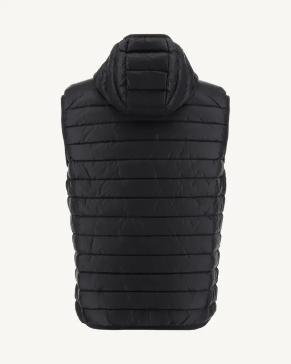 Sale Black Pat Sleeveless Hooded Down Jacket Men Down Jackets And Jackets