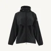 Clearance Black Scirocco Hooded Windbreaker Women Down Jackets & Jackets