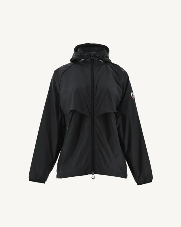 Clearance Black Scirocco Hooded Windbreaker Women Down Jackets & Jackets