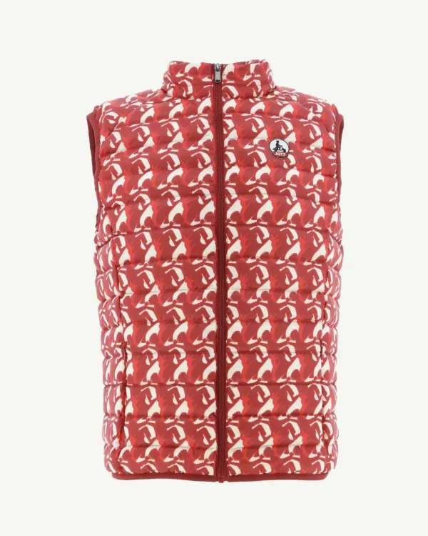 Shop Bright Red Monogram Sleeveless Jacket Tom Men Down Jackets And Jackets