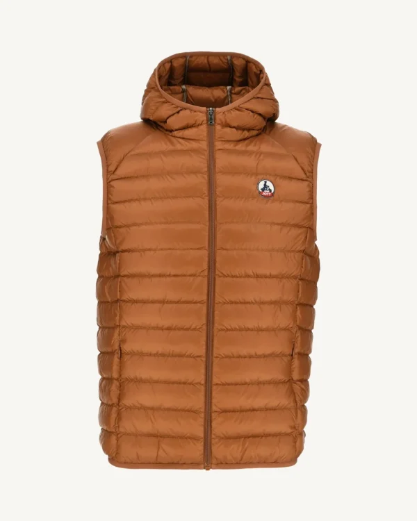 Discount Caramel Pat Hooded Gilet Men Down Jackets And Jackets