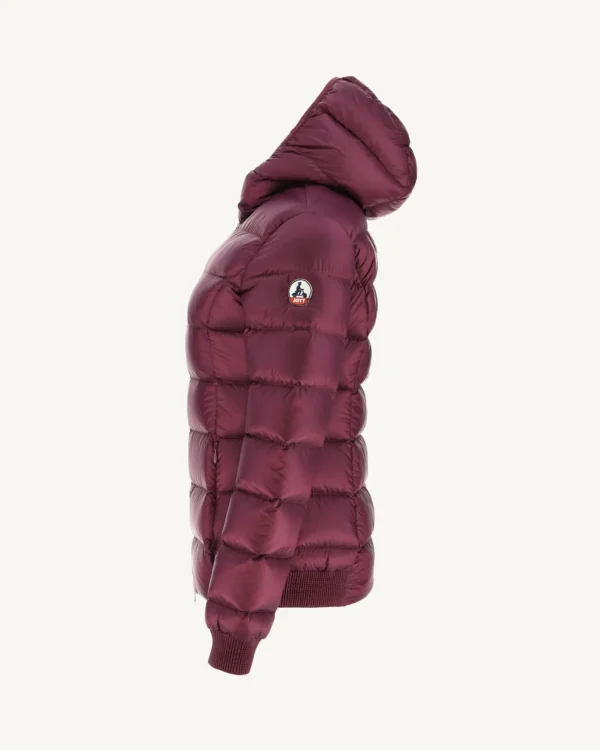 Clearance Celine Eggplant Aubergine Hooded Puffer Jacket Women Down Jackets & Jackets