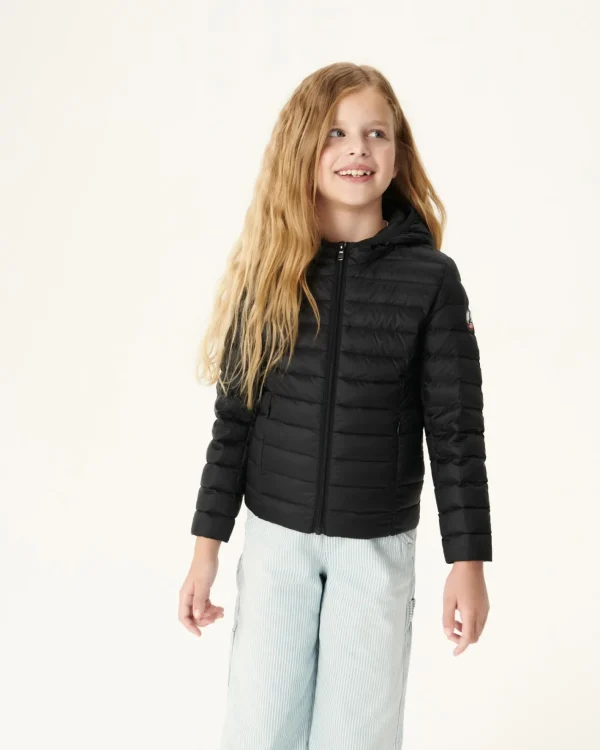 Hot Children'S Light Hooded Down Jacket Black Carla Kids Down Jackets