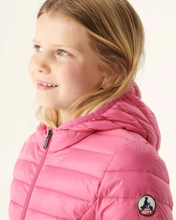 New Children'S Light Hooded Down Jacket Intense Pink Carla Kids Down Jackets