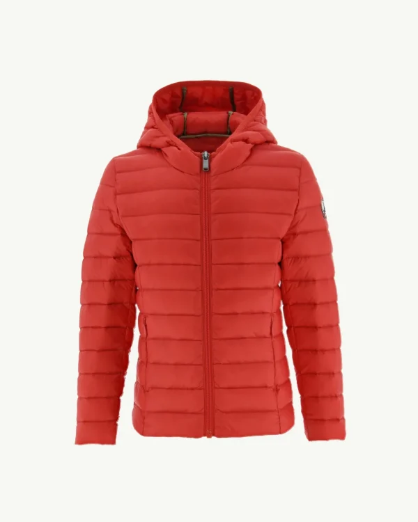 Store Children'S Light Hooded Down Jacket Bright Red Carla Kids Down Jackets