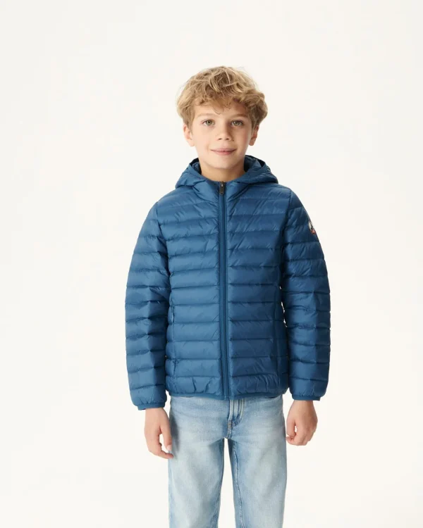 Hot Children'S Lightweight Hooded Puffer Jacket Hugo Jeans Blue Kids Down Jackets