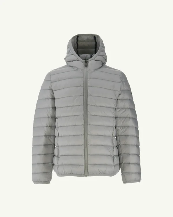 Online Children'S Lightweight Hooded Down Jacket Light Gray Hugo Kids Down Jackets