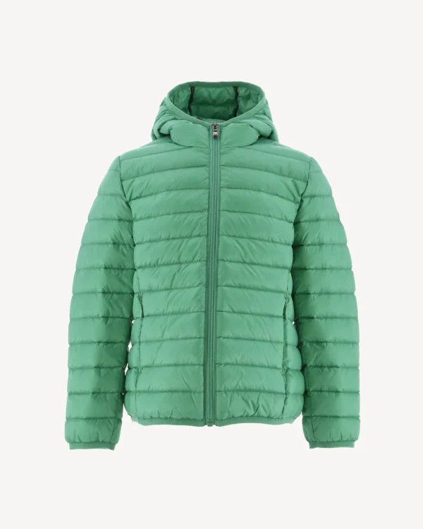 Online Children'S Lightweight Hooded Puffer Jacket Green Hugo Kids Down Jackets