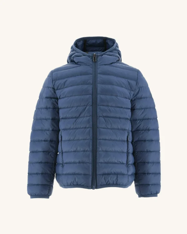 Hot Children'S Lightweight Hooded Puffer Jacket Hugo Jeans Blue Kids Down Jackets