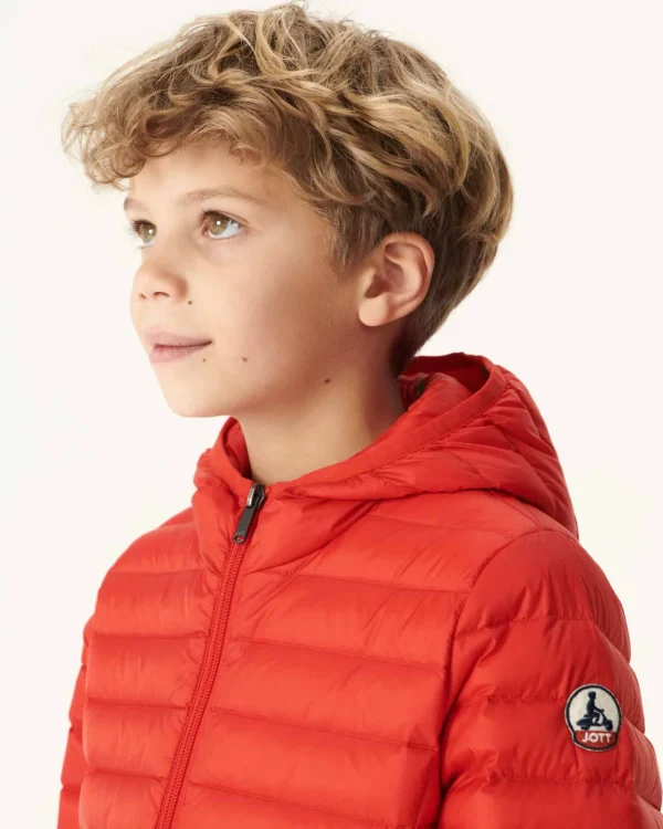 Clearance Children'S Lightweight Hooded Down Jacket Bright Red Hugo Kids Down Jackets