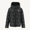 Outlet Children'S Reversible Hooded Puffer Jacket Military Print/Black Zurich Kids Down Jackets