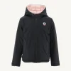 Outlet Children'S Reversible Hooded Down Jacket Black/Pale Pink Zurich Kids Down Jackets