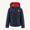 Best Children'S Reversible Hooded Down Jacket Navy/Red Zurich Kids Down Jackets