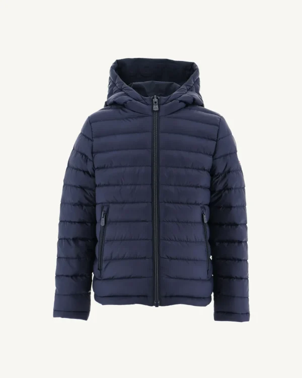 Outlet Children'S Reversible Hooded Down Jacket Navy Zurich Kids Down Jackets