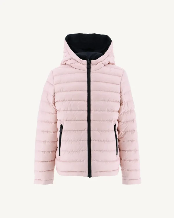 Outlet Children'S Reversible Hooded Down Jacket Black/Pale Pink Zurich Kids Down Jackets