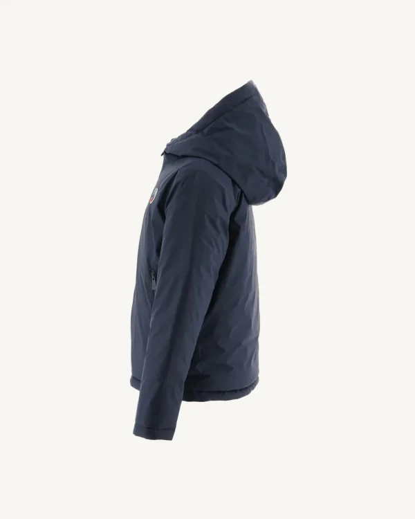 Best Children'S Reversible Hooded Down Jacket Navy/Red Zurich Kids Down Jackets