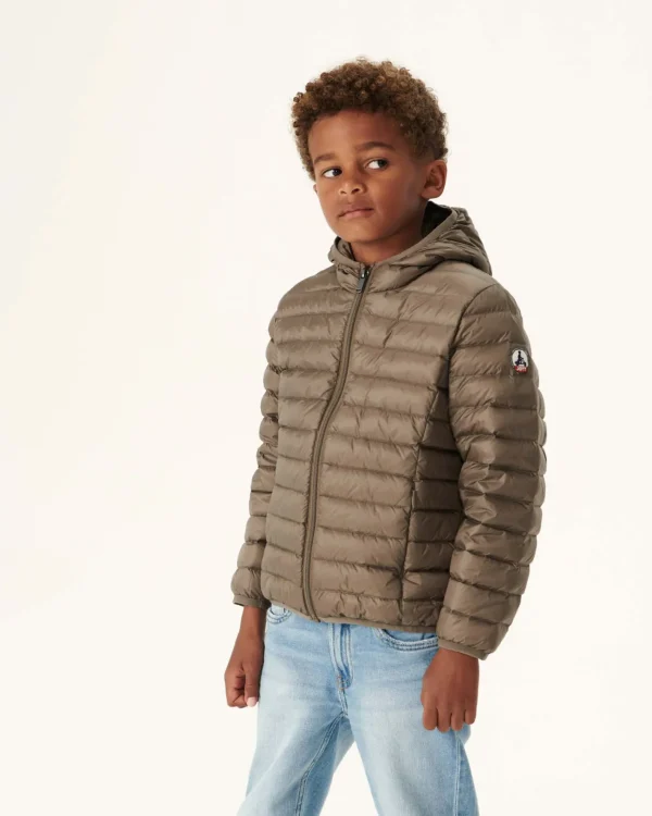 Flash Sale Child'S Lightweight Hooded Down Jacket Taupe Hugo Kids Down Jackets