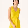 Hot Citron Ibiza Long Belted Terry Dress Women Clothes