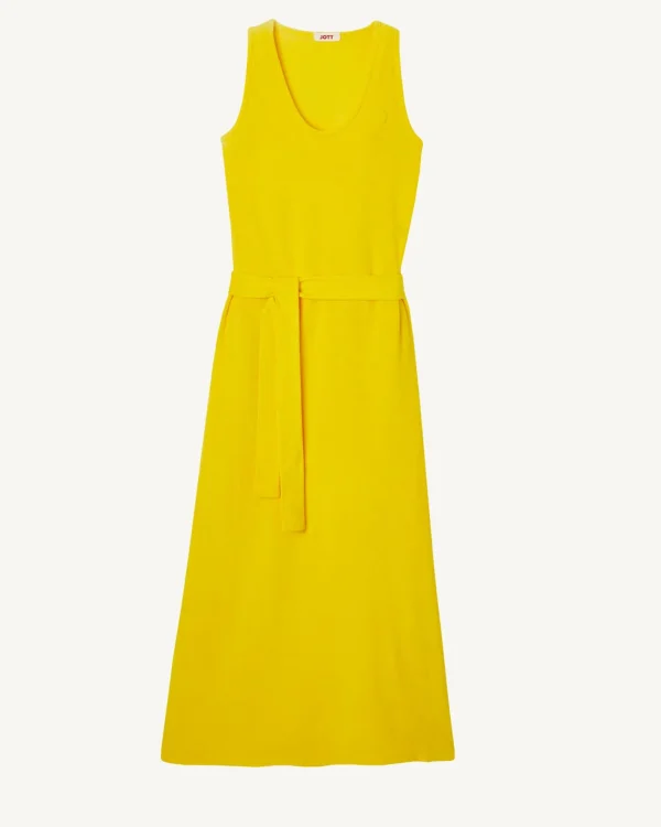 Hot Citron Ibiza Long Belted Terry Dress Women Clothes