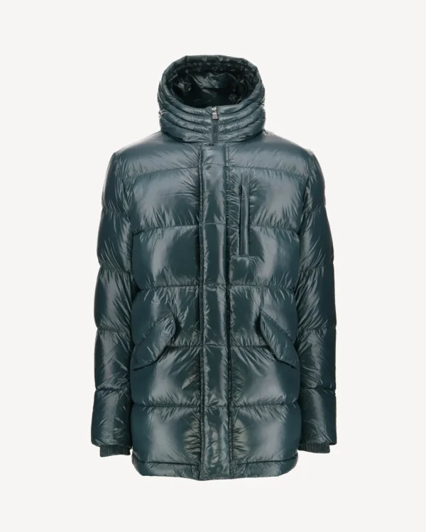 Best Sale Claus Hooded Puffer Jacket Dark Green Men Down Jackets And Jackets