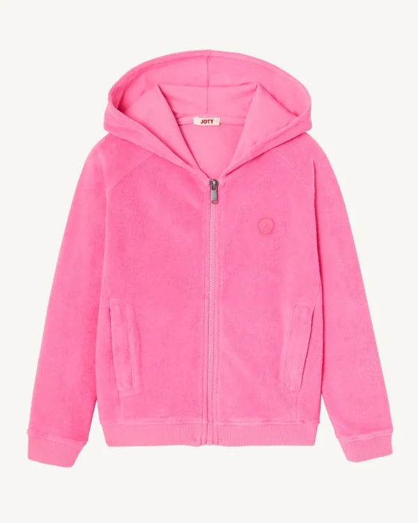 Sale Cotton Terry Zipped Jacket Intense Pink For Children Volta Kids Clothes