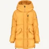 Shop Delhi Mustard Hooded Down Jacket Women Down Jackets & Jackets