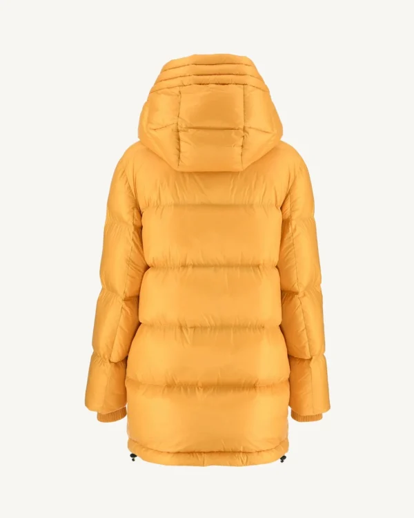 Shop Delhi Mustard Hooded Down Jacket Women Down Jackets & Jackets