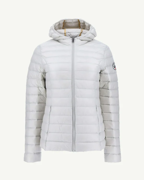 Discount Doudoune Legere A Capuche Gris Mastic Cloe Women Down Jackets & Jackets