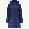 Discount Doudoune Longue A Capuche Bleu Abysse Vero Women Down Jackets & Jackets