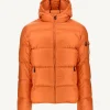 Cheap Extreme Cold Hooded Down Jacket Orange Java Men Down Jackets And Jackets