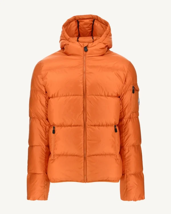 Cheap Extreme Cold Hooded Down Jacket Orange Java Men Down Jackets And Jackets