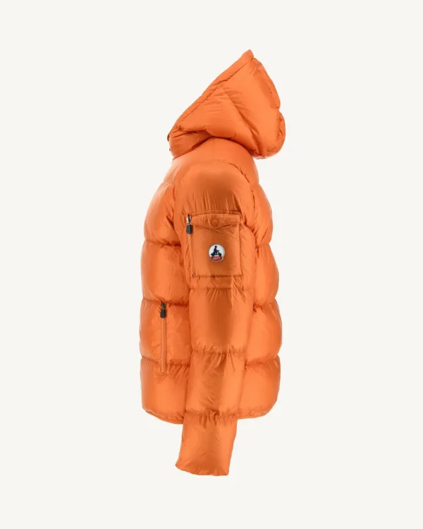 Cheap Extreme Cold Hooded Down Jacket Orange Java Men Down Jackets And Jackets