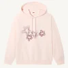 Clearance Floral Sweatshirt In Organic Cotton Light Pink Medina Women Clothes