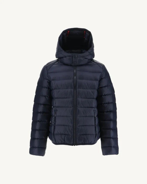 Cheap Grand Cold Children'S Hooded Down Jacket Navy Gold Kids Down Jackets