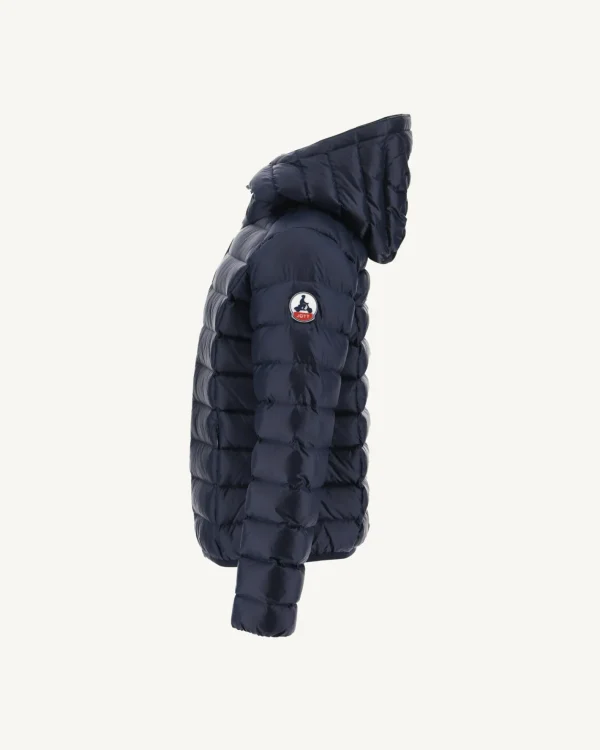 Cheap Grand Cold Children'S Hooded Down Jacket Navy Gold Kids Down Jackets