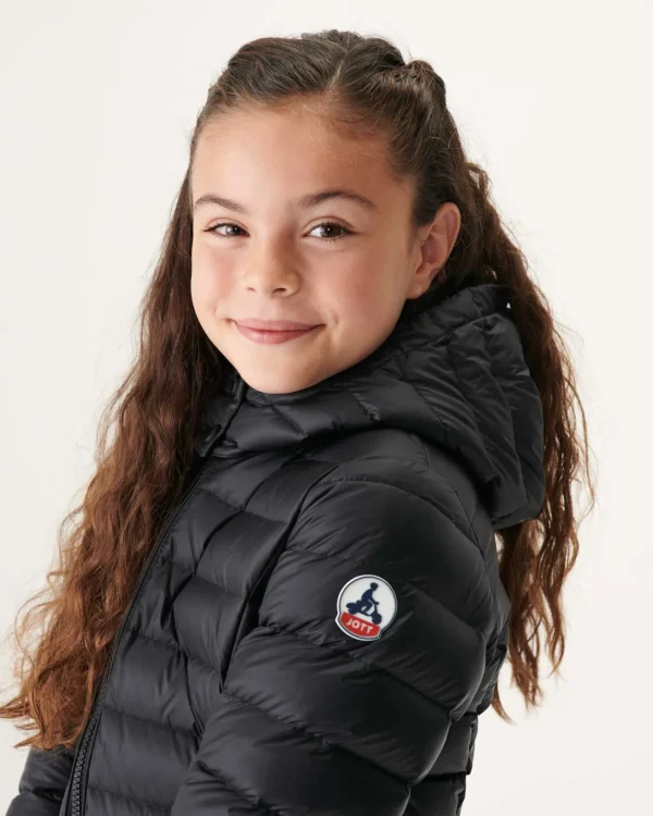 Cheap Grand Cold Children'S Hooded Down Jacket Black Opal Kids Down Jackets