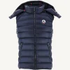 Discount Grand Cold Sleeveless Down Jacket Navy Silver Men Down Jackets And Jackets