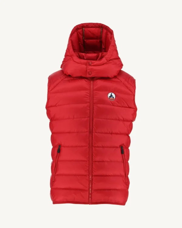 Cheap Grand Cold Sleeveless Down Jacket Red Silver Men Down Jackets And Jackets