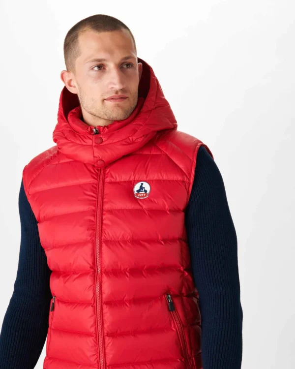 Cheap Grand Cold Sleeveless Down Jacket Red Silver Men Down Jackets And Jackets