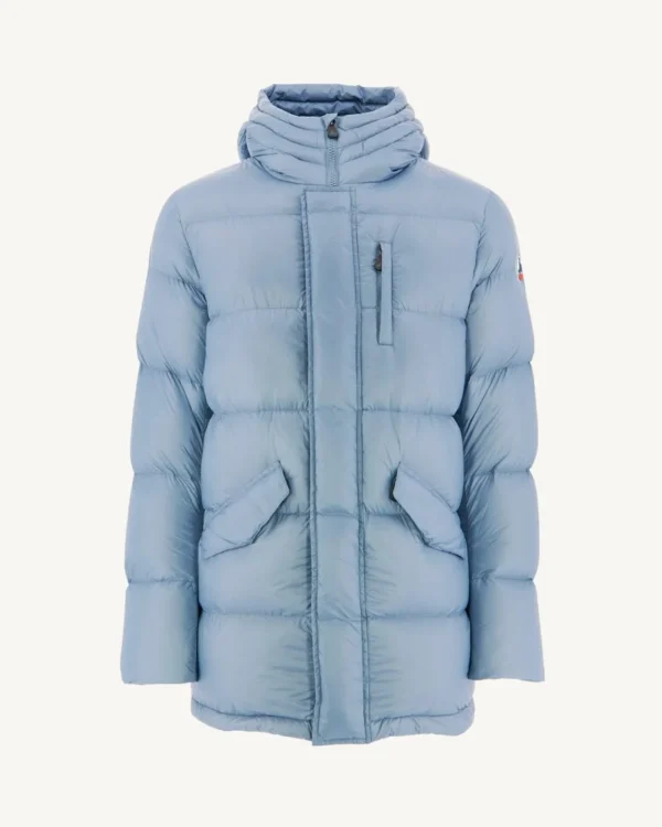 Shop Great Cold Hooded Down Jacket Faded Blue Dakhla Men Down Jackets And Jackets