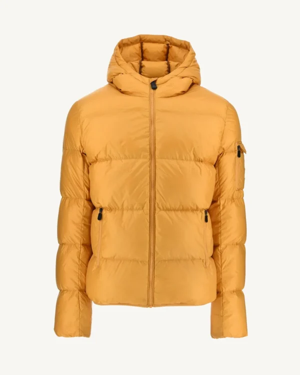 Cheap Great Cold Hooded Down Jacket Java Mustard Men Down Jackets And Jackets