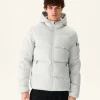 New Great Cold Hooded Down Jacket Light Gray Toledo Men Down Jackets And Jackets