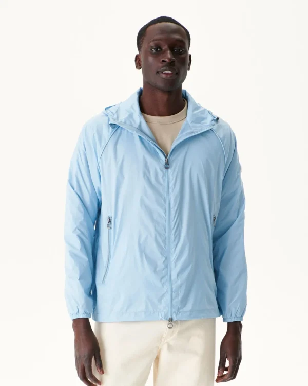 New Hooded Windbreaker Light Blue Mistral Men Down Jackets And Jackets