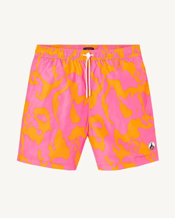 Best Sale Intense Pink/Apricot Biarritz Camo Swim Shorts Men Clothes