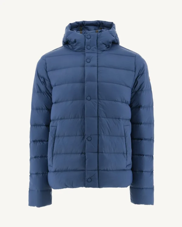 Outlet Jorge Jeans Blue Hooded Puffer Jacket Men Down Jackets And Jackets