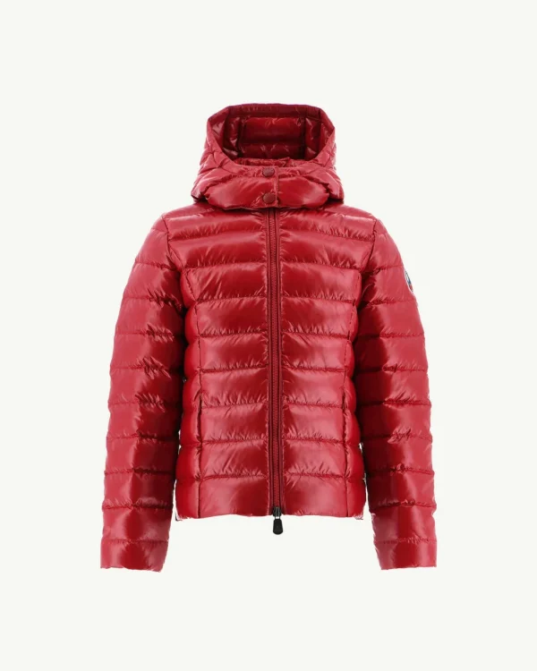 Best Sale Lacquered Hooded Down Jacket For Children Grand Froid Opal Red Kids Down Jackets