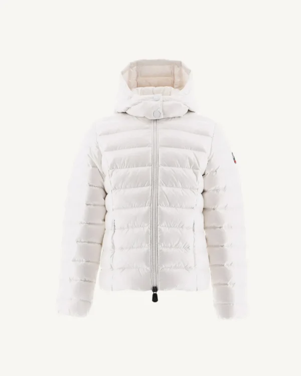 Clearance Lacquered Hooded Down Jacket For Children Grand Froid White Opal Kids Down Jackets