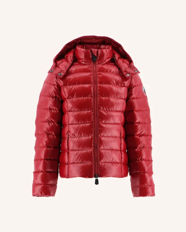 Best Sale Lacquered Hooded Down Jacket For Children Grand Froid Opal Red Kids Down Jackets