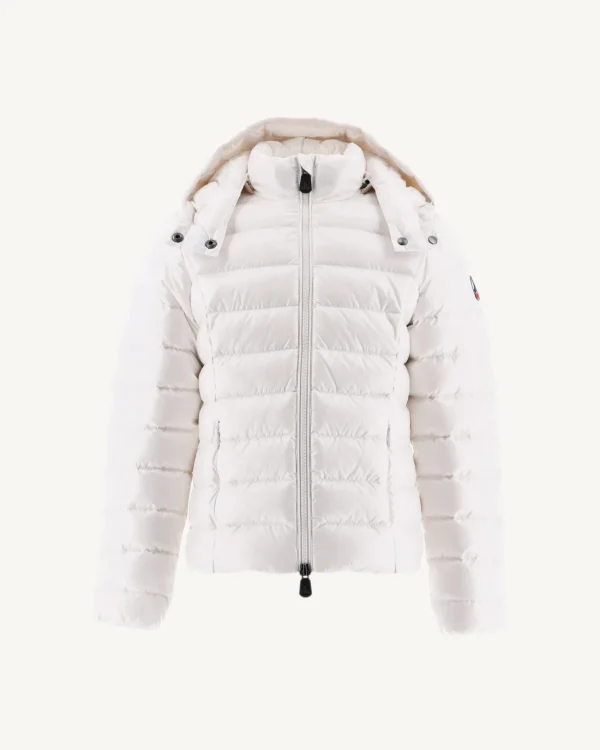 Clearance Lacquered Hooded Down Jacket For Children Grand Froid White Opal Kids Down Jackets